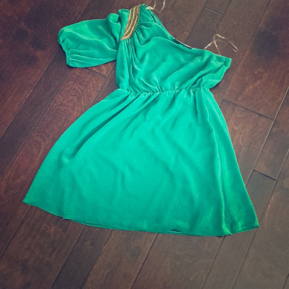 Green cocktail dress